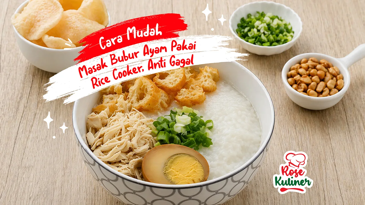 Cara Mudah Masak Bubur Ayam Pakai Rice Cooker, Anti Gagal