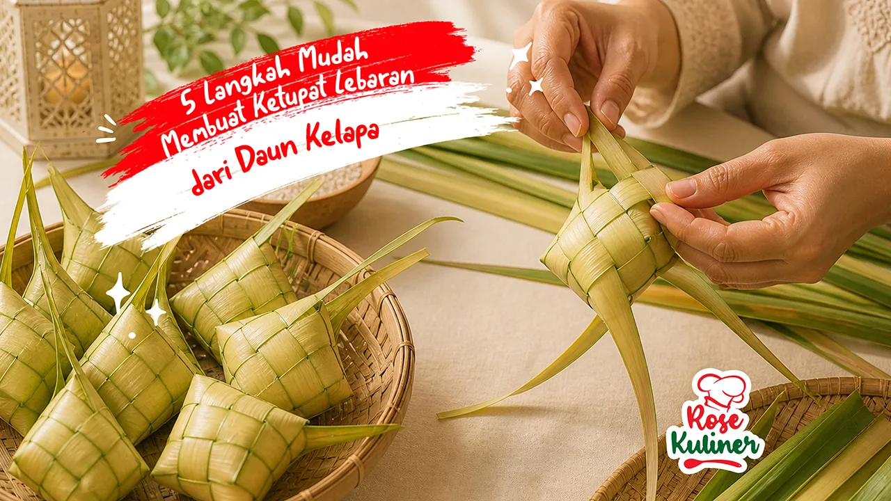 5 Langkah Mudah Membuat Ketupat Lebaran dari Daun Kelapa