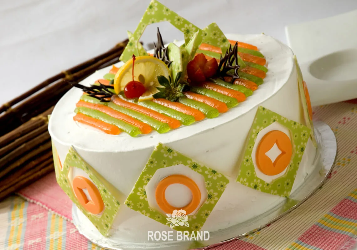 ORANGE GREEN TRIPLE CAKE (TEPUNG BERAS)